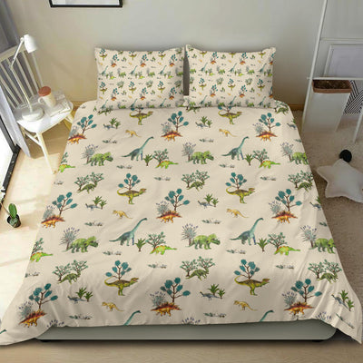 Watercolor Dinosaur Duvet Cover with Pillow Cases