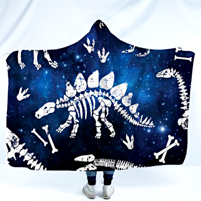 Night Sky Stegosaurus Hooded Blanket