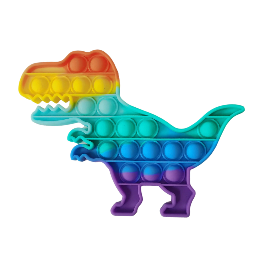 3x Dinosaur Push Pop It Fidget Toy