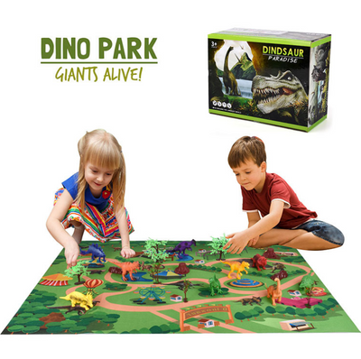 Dinosaur Toy Figure w/ Activity Play Mat & Trees