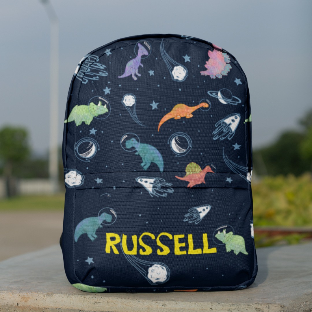Personalized Space Dinosaur Backpack