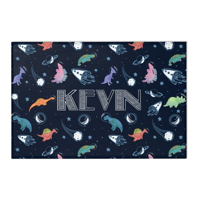 Personalized Space Dinosaur Area Play Rug