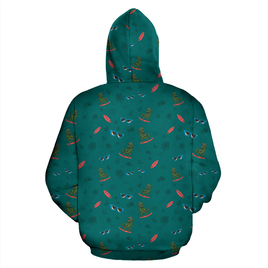 T-rex with Sunglasses Pattern Hoodie