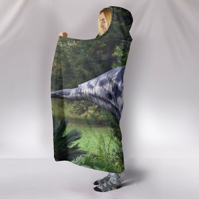 T-rex Hunting In Forest Hooded Blanket