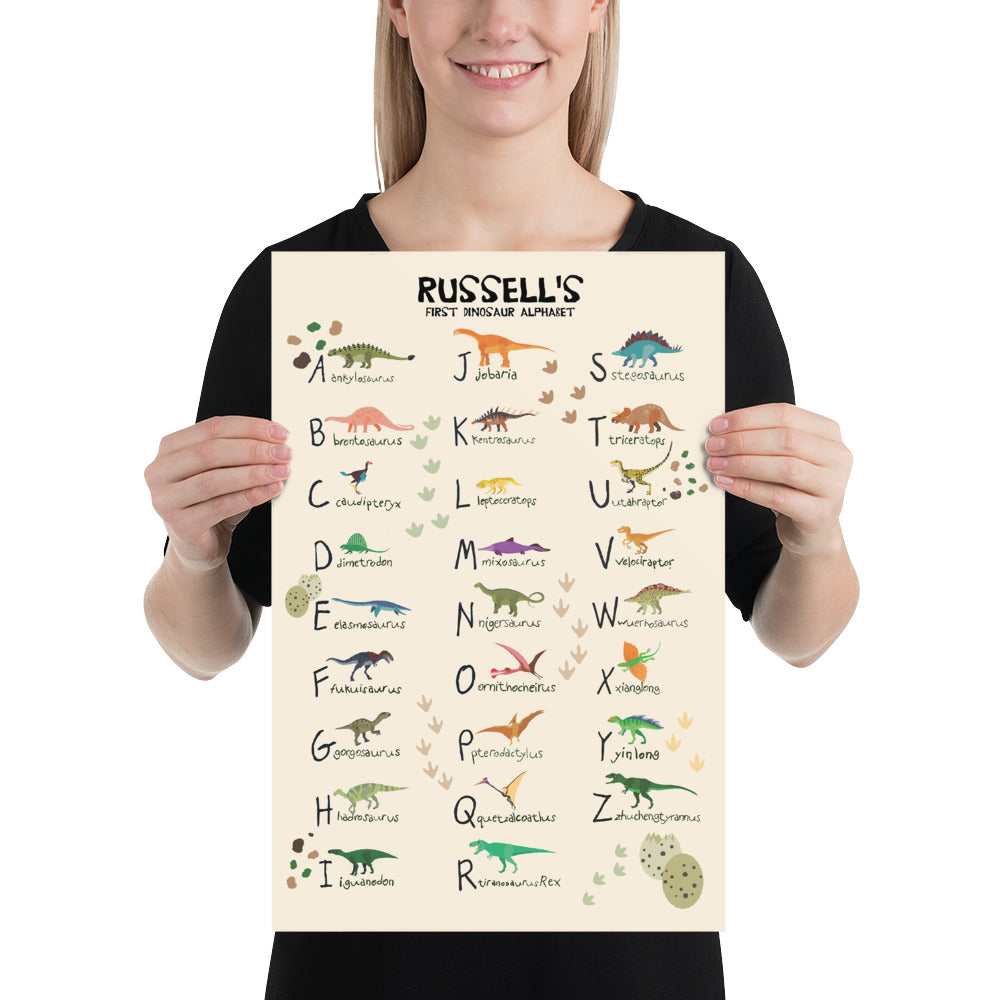 Personalized Dinosaur Alphabet Poster