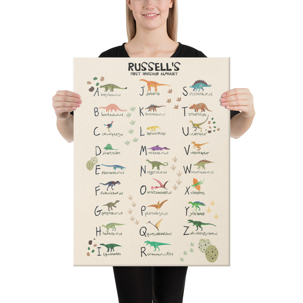 Personalized Dinosaur Alphabet Canvas