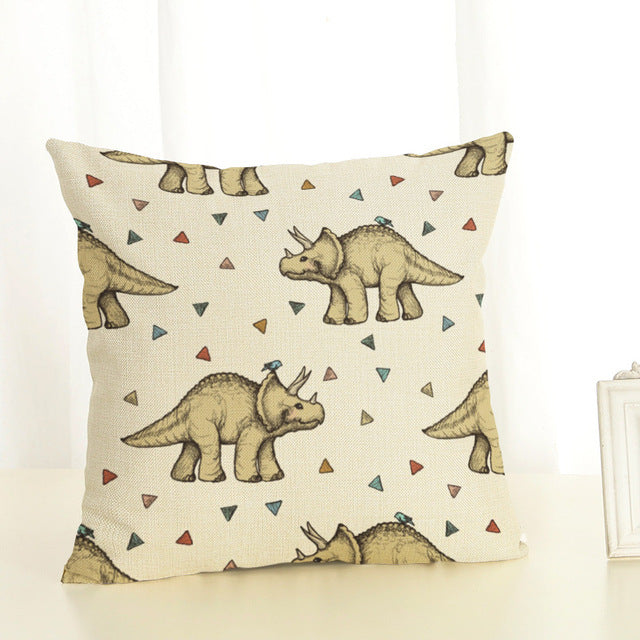 Triangles Triceratops Pillow Case Covers