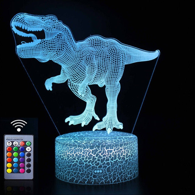 T-rex 3D LED Night Light/Desk Nightlight Touch Remote with 16 Colors