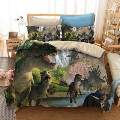 Dinosaurs by the Waterfall Duvet Cover Sets