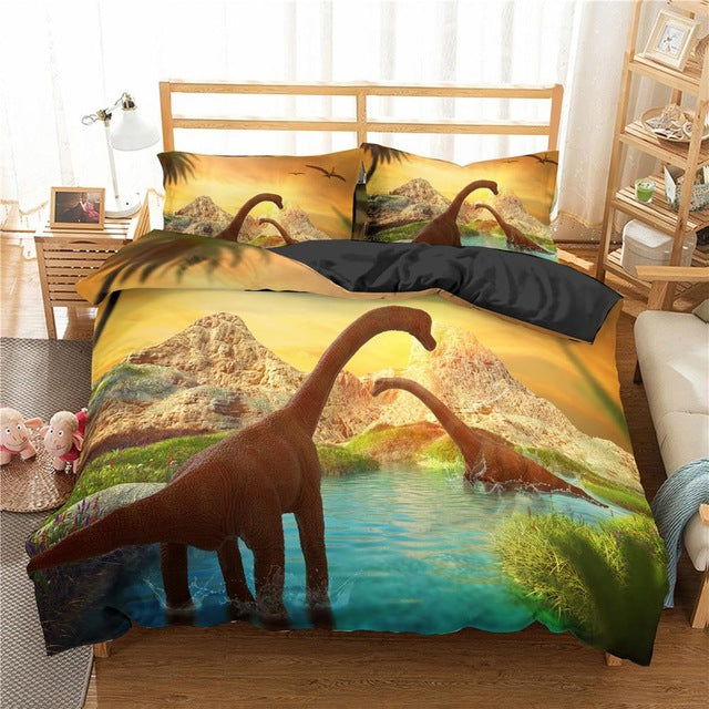 Brachiosaurus In The Lake Duvet Cover Set With Pillowcases