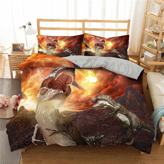 Asteroid T-rex Duvet Cover Set With Pillowcases