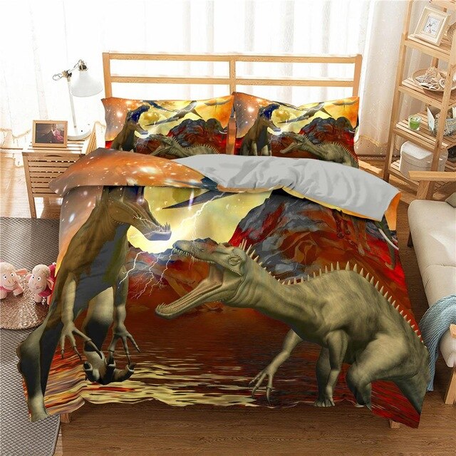 Volcanic Dinosaur Bedding Duvet Cover Set With Pillowcase