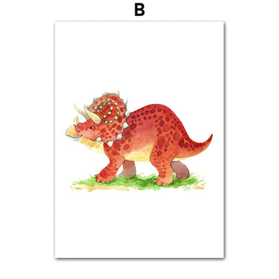 Dinosaur Wall Art Canvas Nordic Painting Posters For Baby/Kids Room Decor